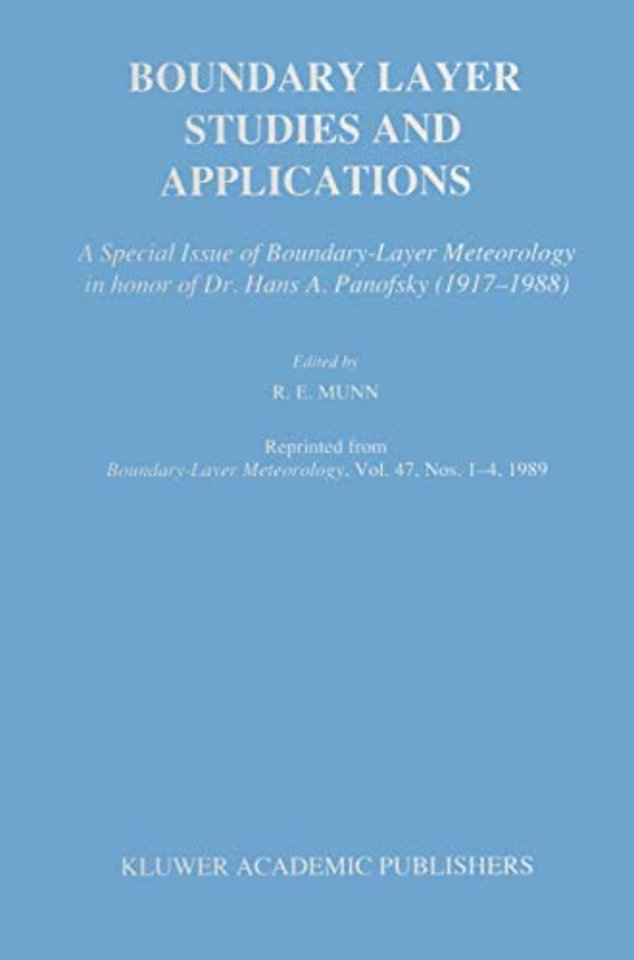Boundary Layer Studies and Applications