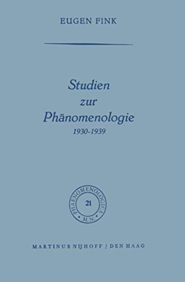 Studien zur Phänomenologie 1930–1939