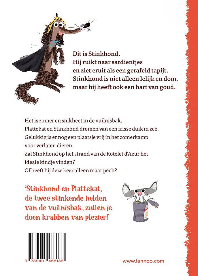 Stinkhond aan het strand