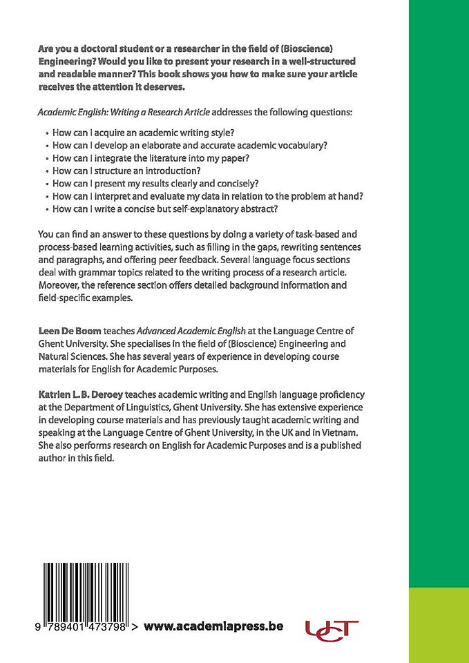 Academic English: Writing a research article