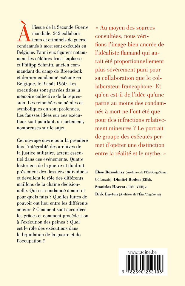 Les 242 dernières exécutions en Belgique