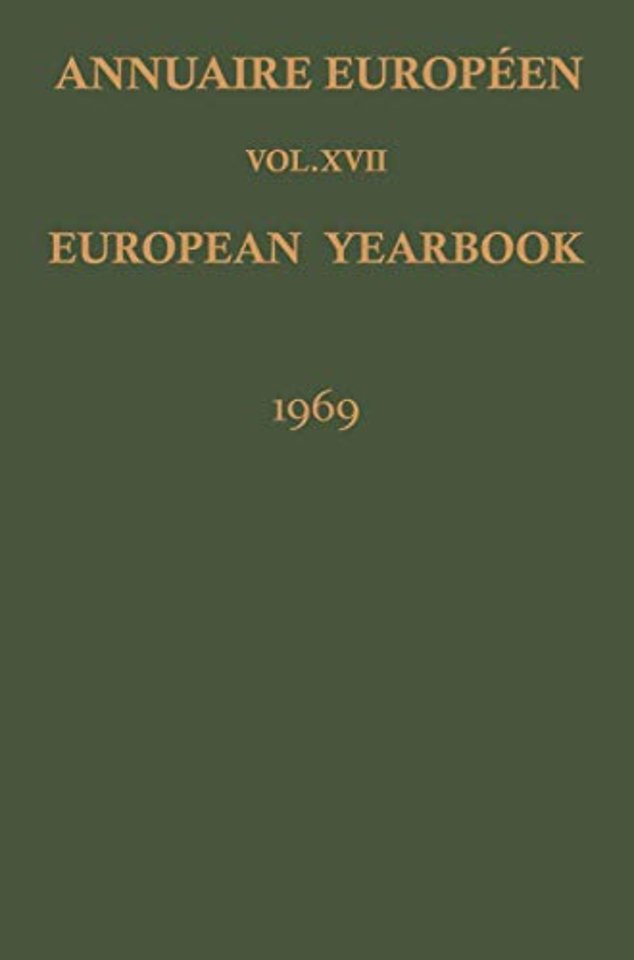 Annuaire Européen / European Yearbook