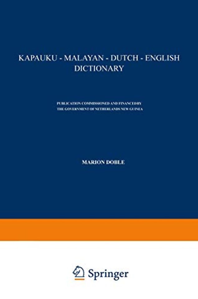 Kapauku — Malayan — Dutch — English Dictionary