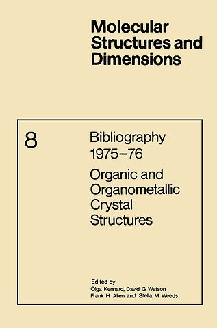 Bibliography 1975–76 Organic and Organometallic Crystal Structures