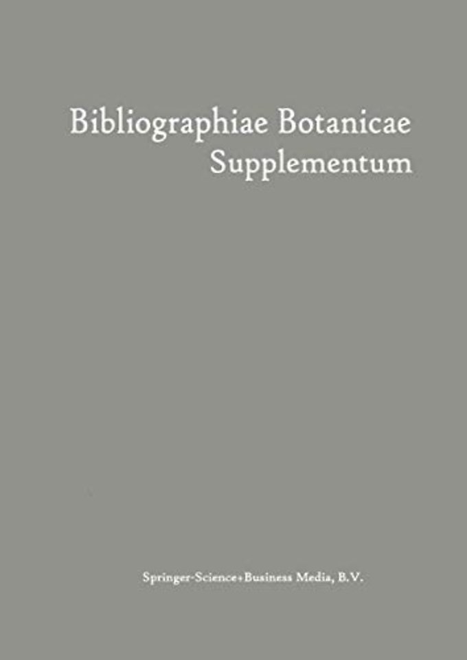 Bibliographiae Botanicae Supplementum