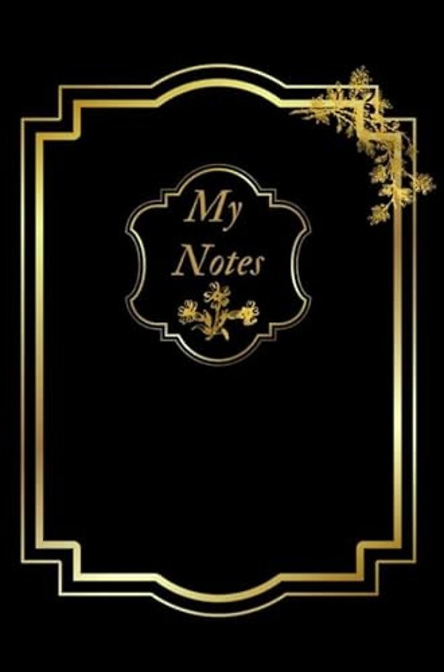 Notitieboek - Cadeau voor man - Cadeau voor vrouw - hardcover - Notitieboekje - Schrijfblok - Notebook - Goude - Zwart - my notes 6