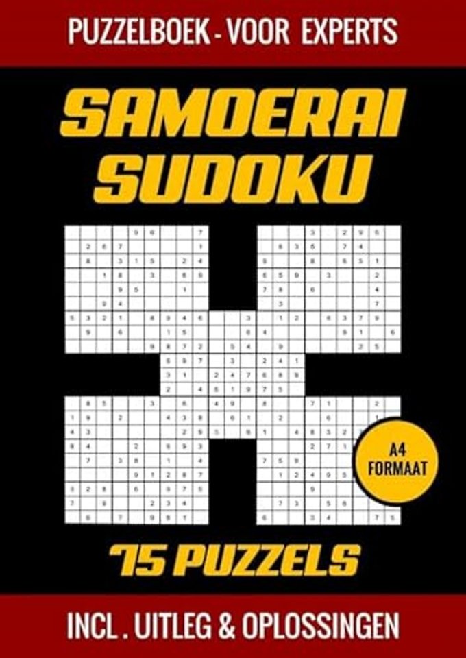 Samoerai Sudoku - Puzzelboek voor Experts - 75 Puzzels