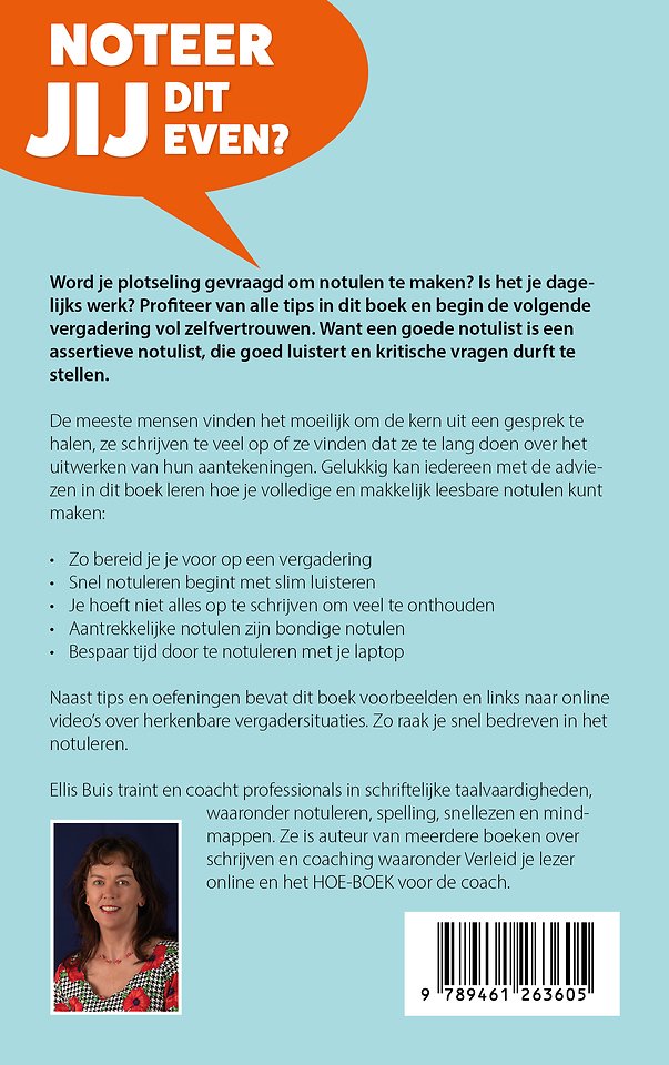 Noteer jij dit even?