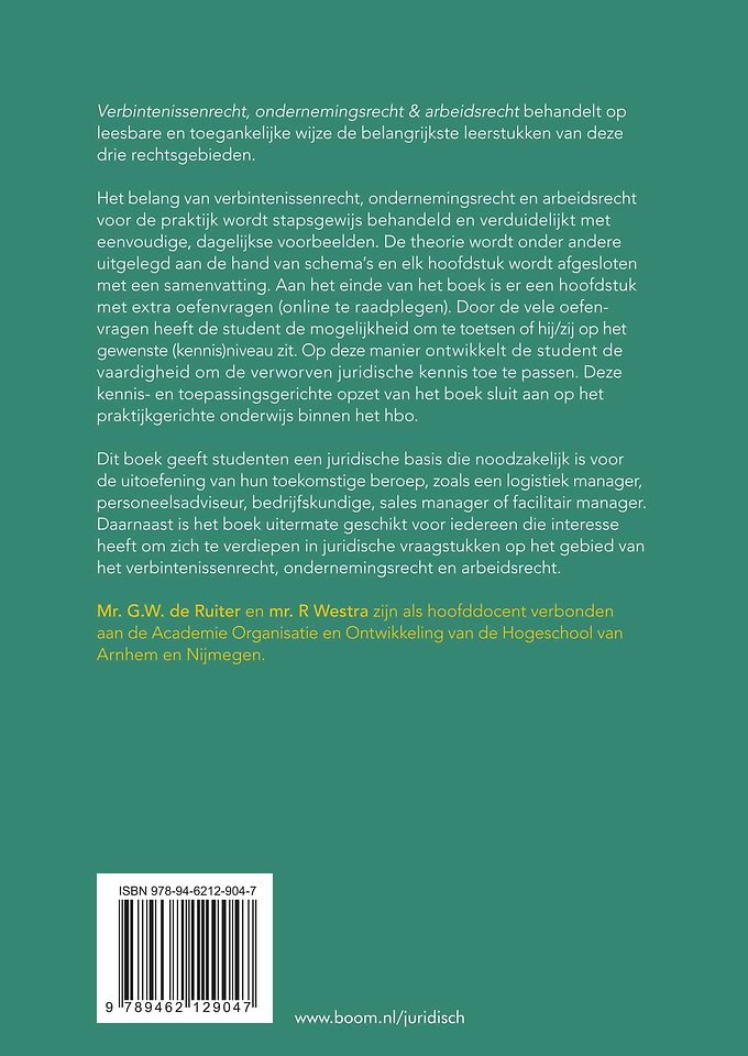 Verbintenissenrecht, Ondernemingsrecht & Arbeidsrecht