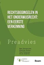 Rechtsbeginselen in het onderwijsrecht: een eerste verkenning