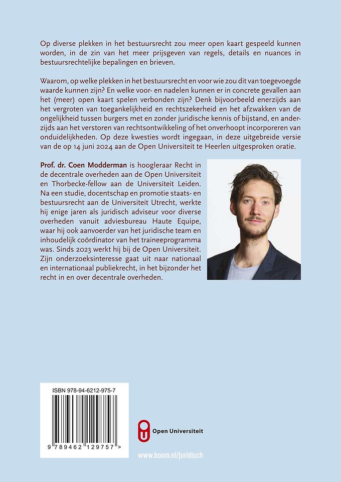 Open kaart spelen in het bestuursrecht