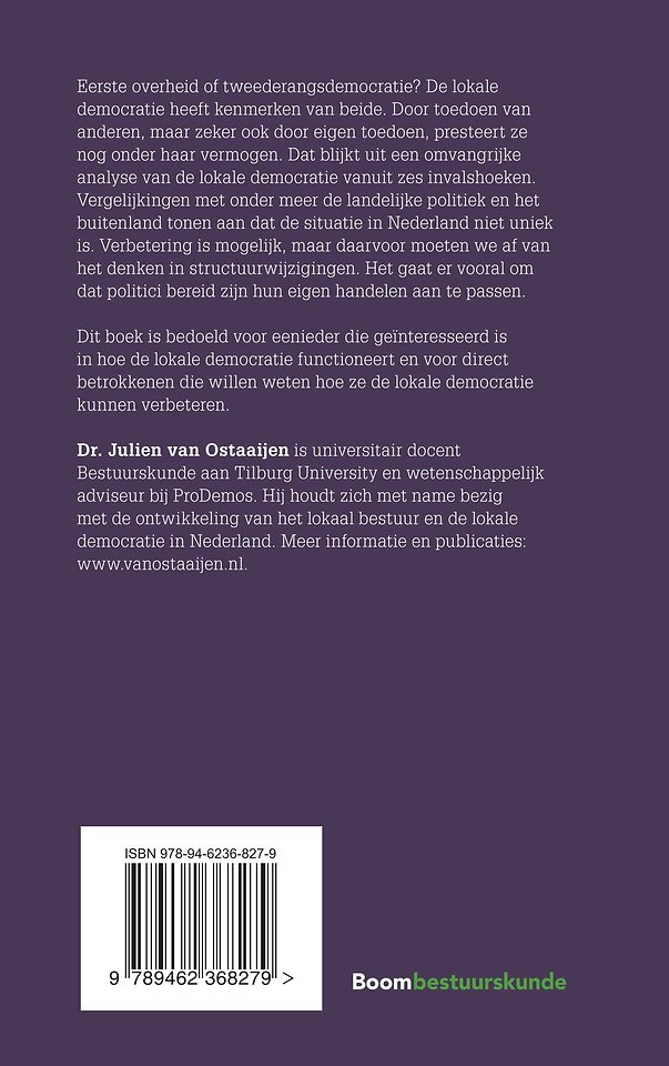 Tussen eerste overheid en tweederangsdemocratie