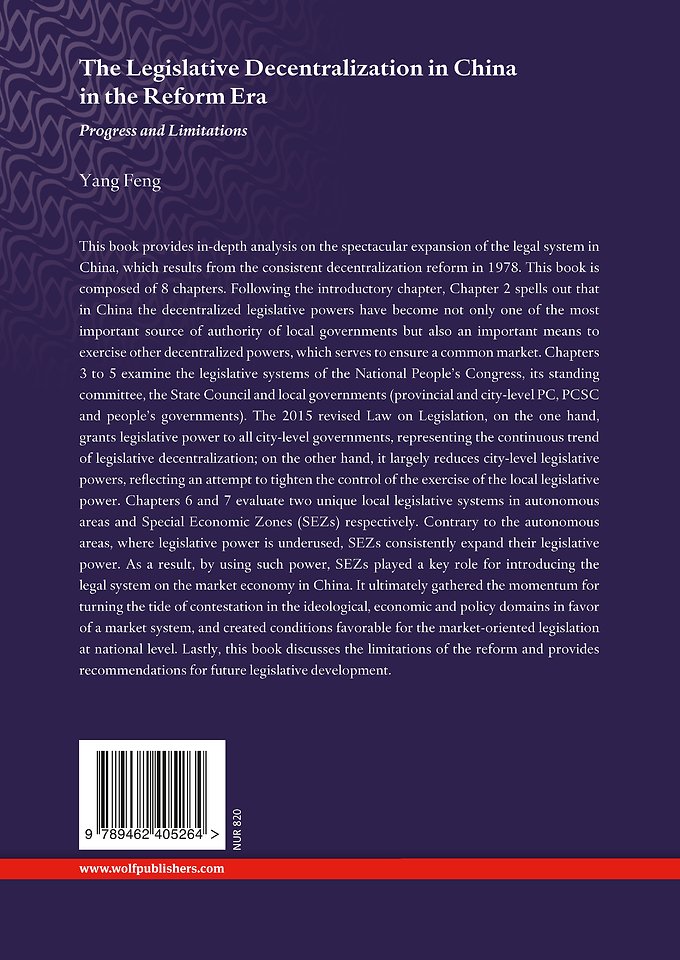The Legislative Decentralization in Chine in the Reform Era