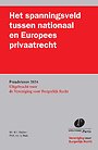 Het spanningsveld tussen nationaal en Europees privaatrecht Het spanningsveld tussen nationaal en Europees privaatrecht