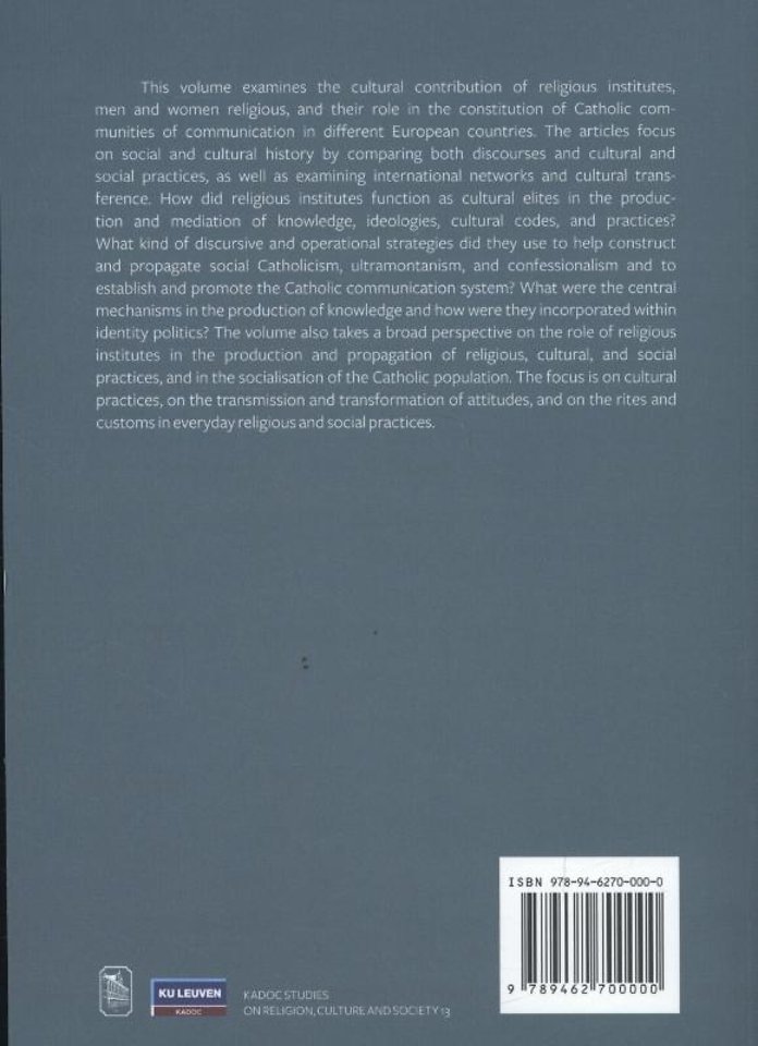 Religious institutes and catholic culture