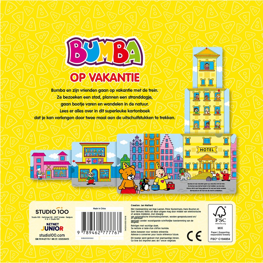 Bumba : uitschuifbaar kartonboek - Op vakantie