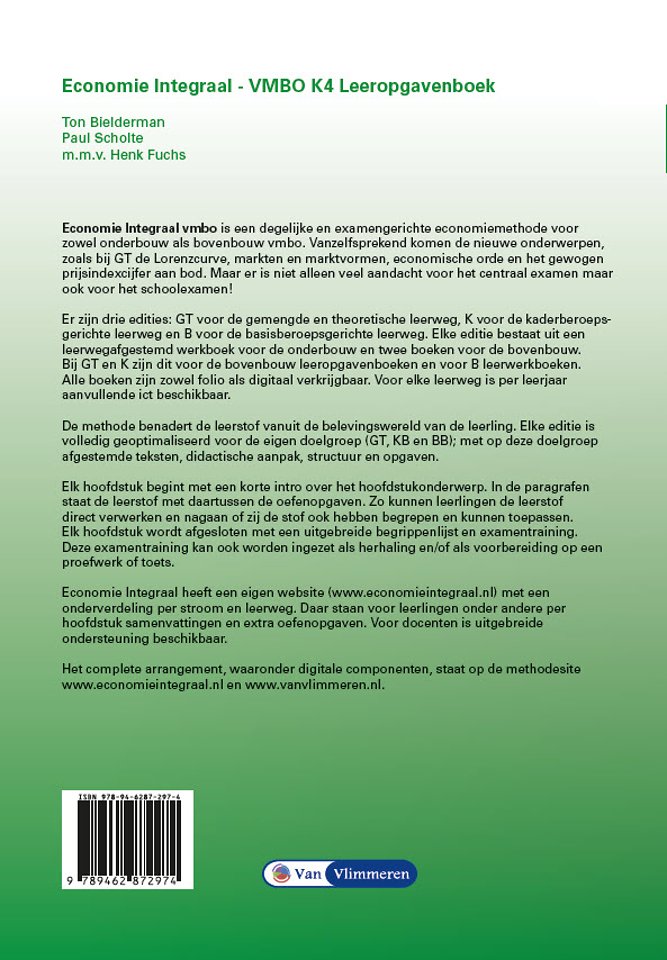 Economie Integraal vmbo K 4 Leeropgavenboek