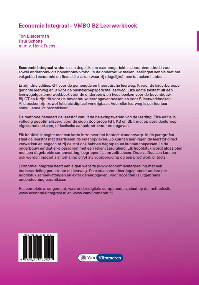 Economie Integraal vmbo B 2 leerwerkboek