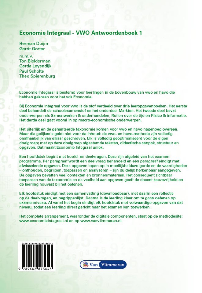 Economie Integraal VWO Antwoordenboek 1