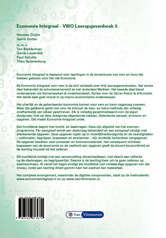 Economie Integraal vwo leeropgavenboek 3