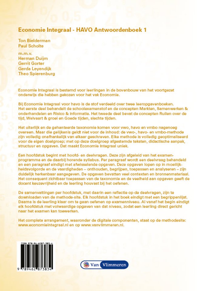 Economie Integraal havo Antwoordenboek 1