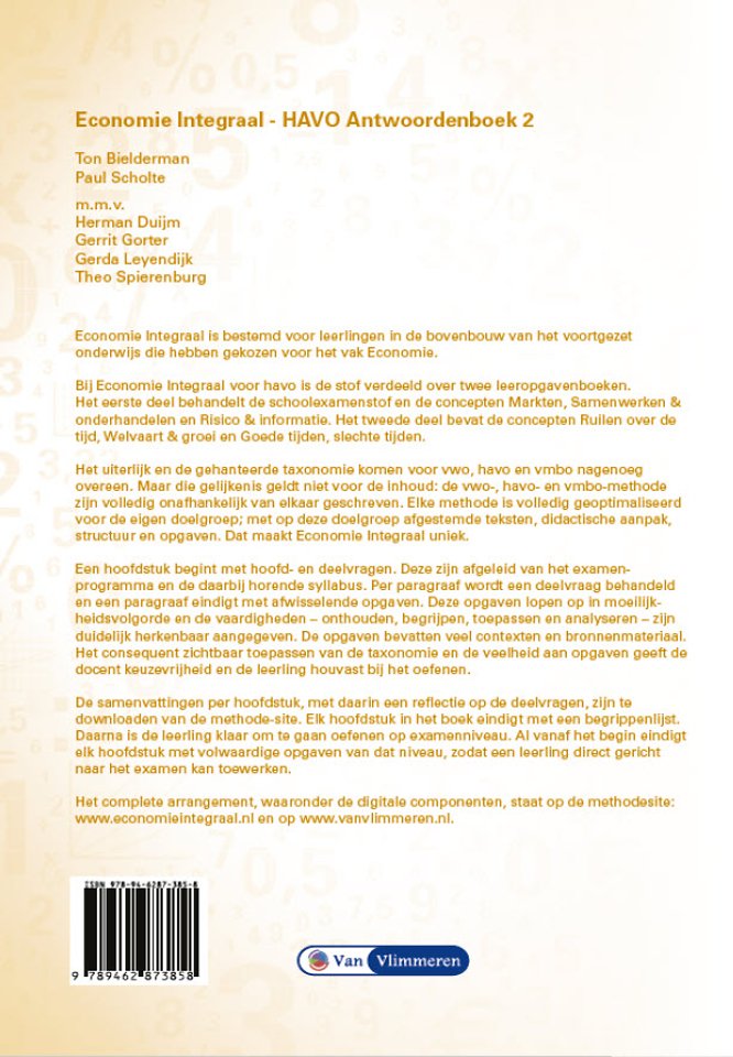 Economie Integraal havo Antwoordenboek 2