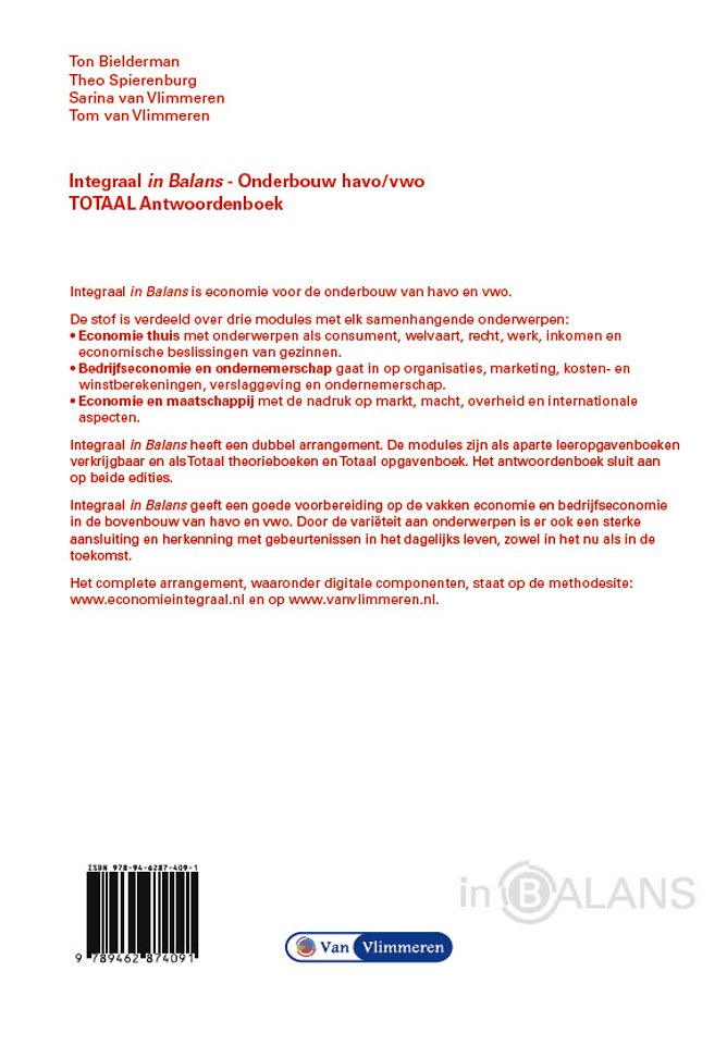 Integraal in Balans - Totaal antwoorden