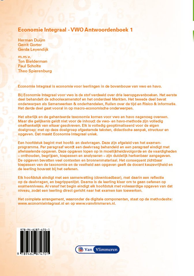 Economie Integraal vwo 1 antwoordenboek