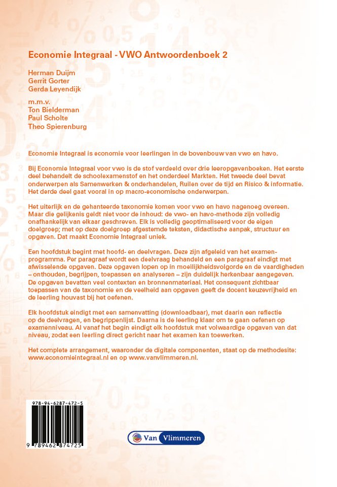 Economie Integraal vwo 2 antwoordenboek