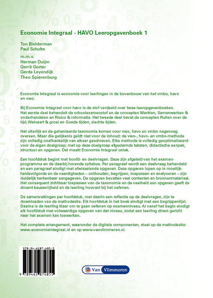 Economie Integraal 1 havo Leeropgavenboek