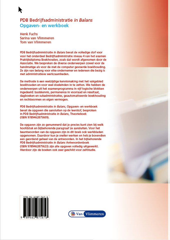 PDB Bedrijfsadministratie in Balans niveau 4 - opgaven/werkboek