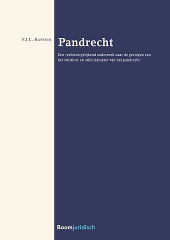 Pandrecht Door F J L Kaptein Managementboek Nl