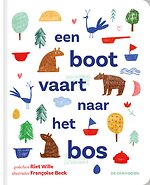 Een boot vaart naar het bos
