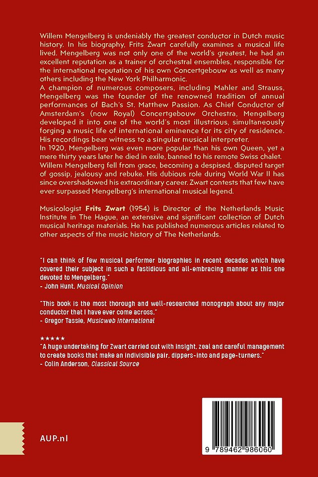 Conductor Willem Mengelberg, 1871-1951