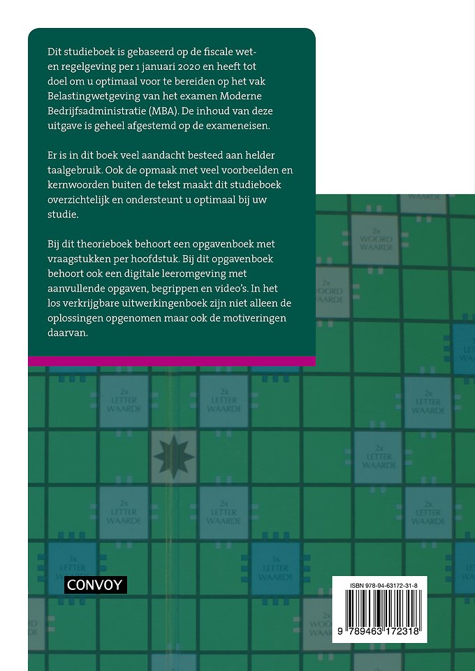 MBA Belastingwetgeving met resultaat 2020/2021 Theorieboek