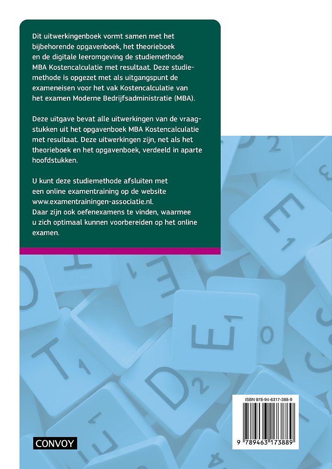 MBA Kostencalculatie Uitwerkingenboek