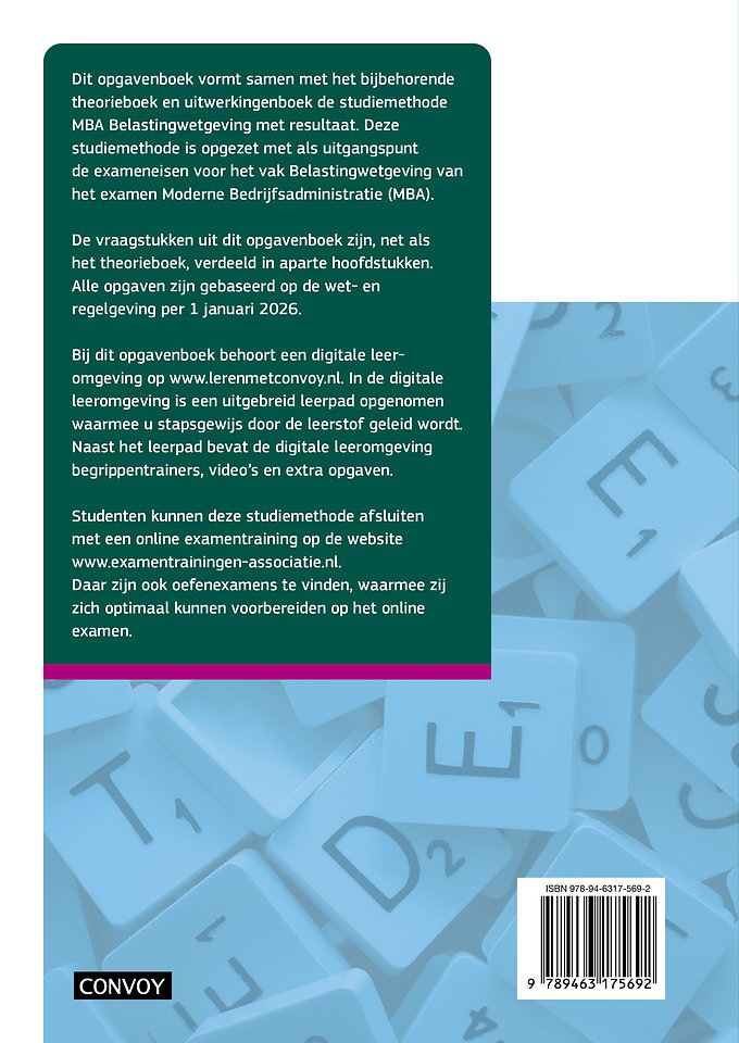 MBA Belastingwetgeving 2025/2026 Opgavenboek
