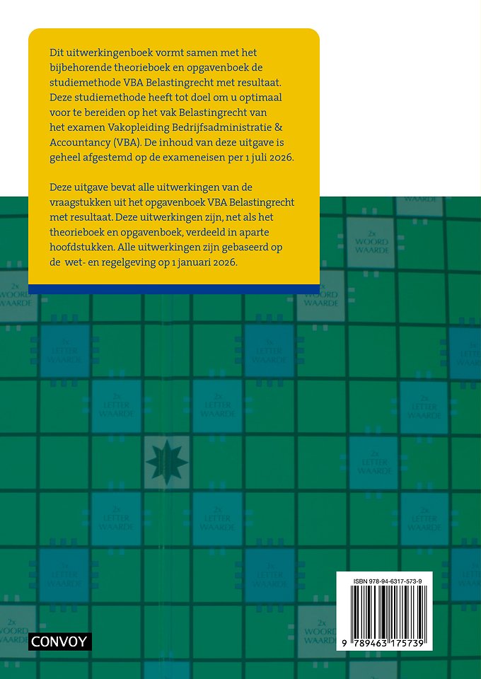 VBA Belastingrecht 2025/2026 Uitwerkingenboek