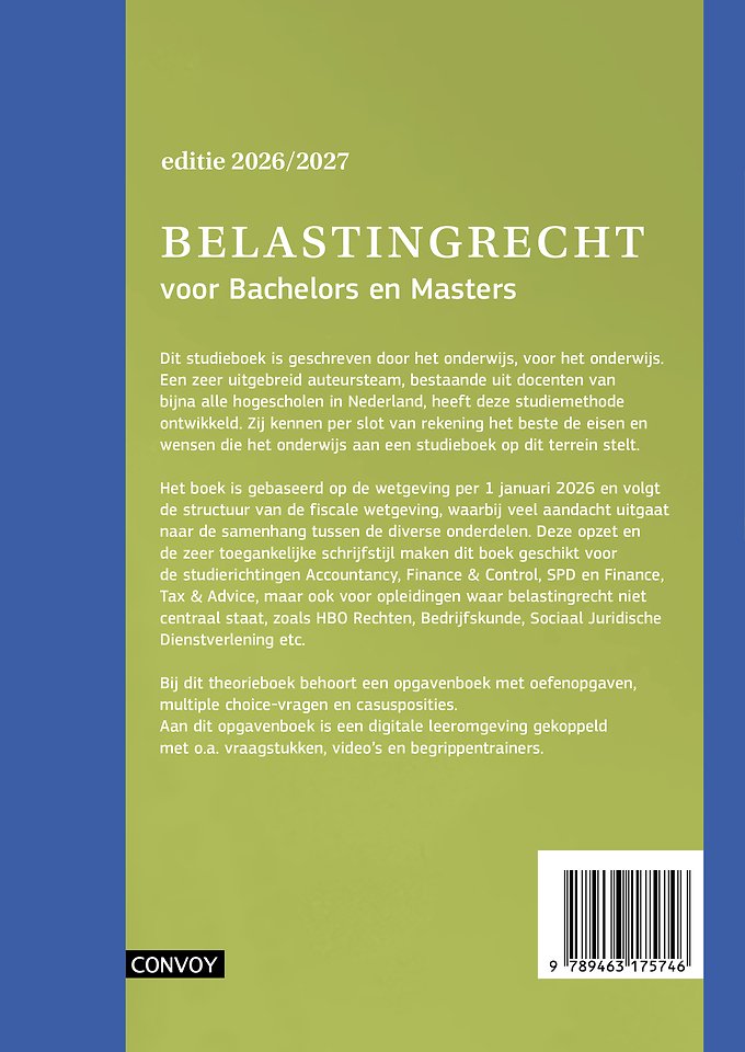 Belastingrecht voor Bachelors en Masters Theorieboek 2026-2027