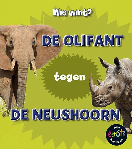 De olifant tegen de neushoorn