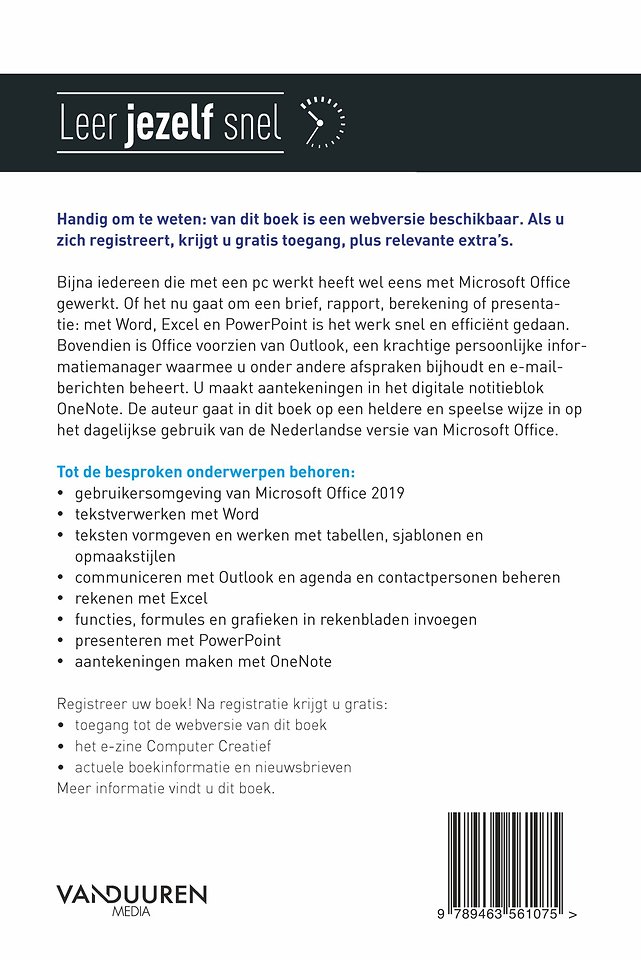 Leer jezelf SNEL...Microsoft Office 2019