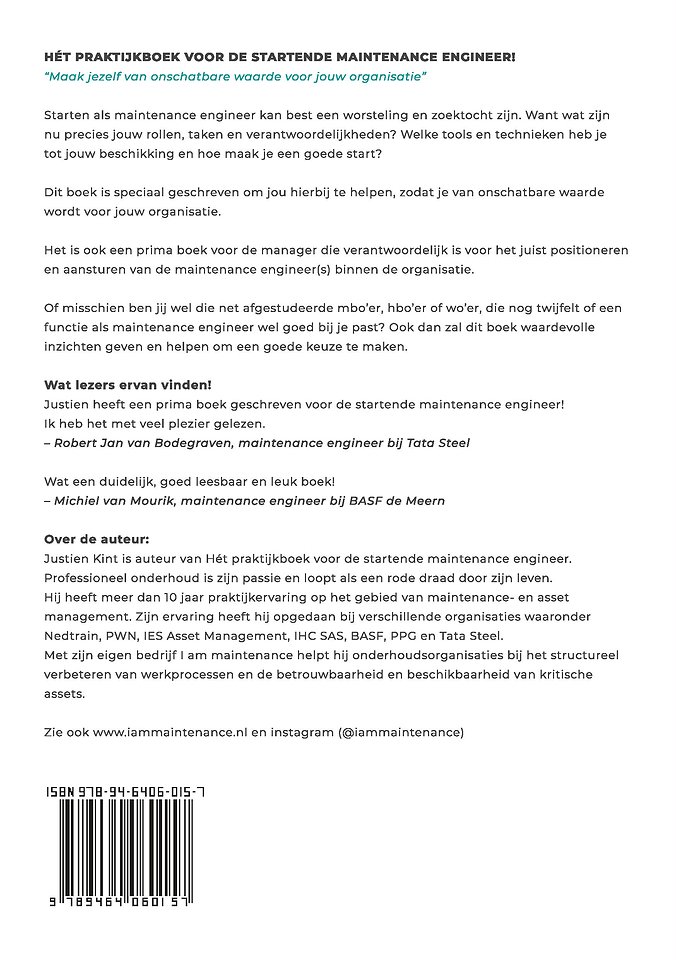 Hét praktijkboek voor de startende maintenance engineer