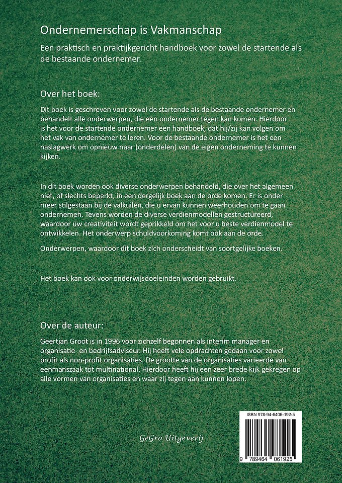 Ondernemerschap is Vakmanschap