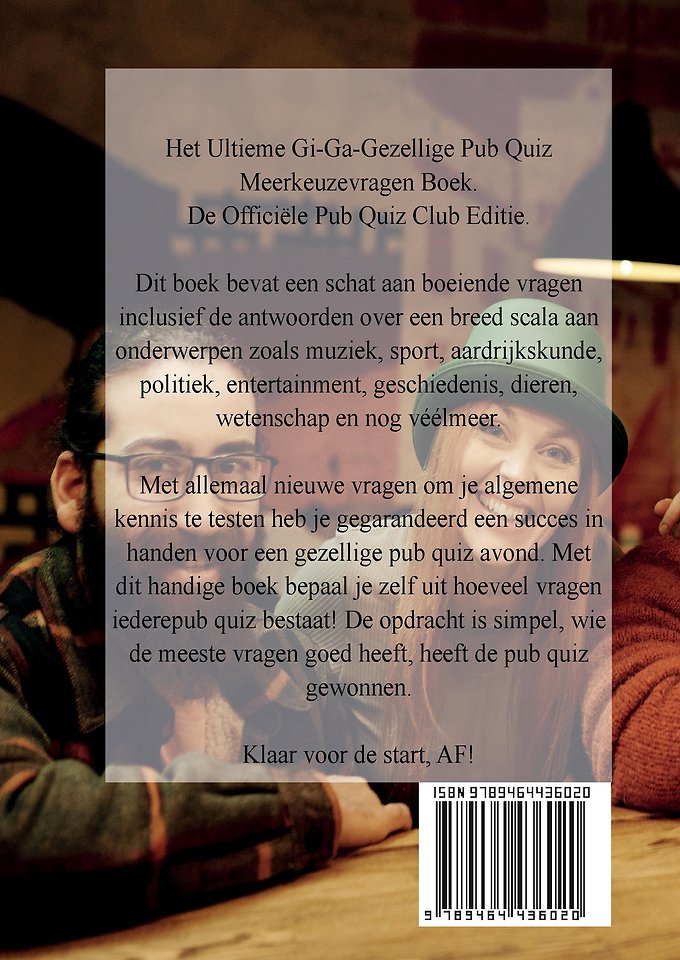 Het Ultieme Gi-Ga-Gezellige Pubquiz meerkeuzevragen boek