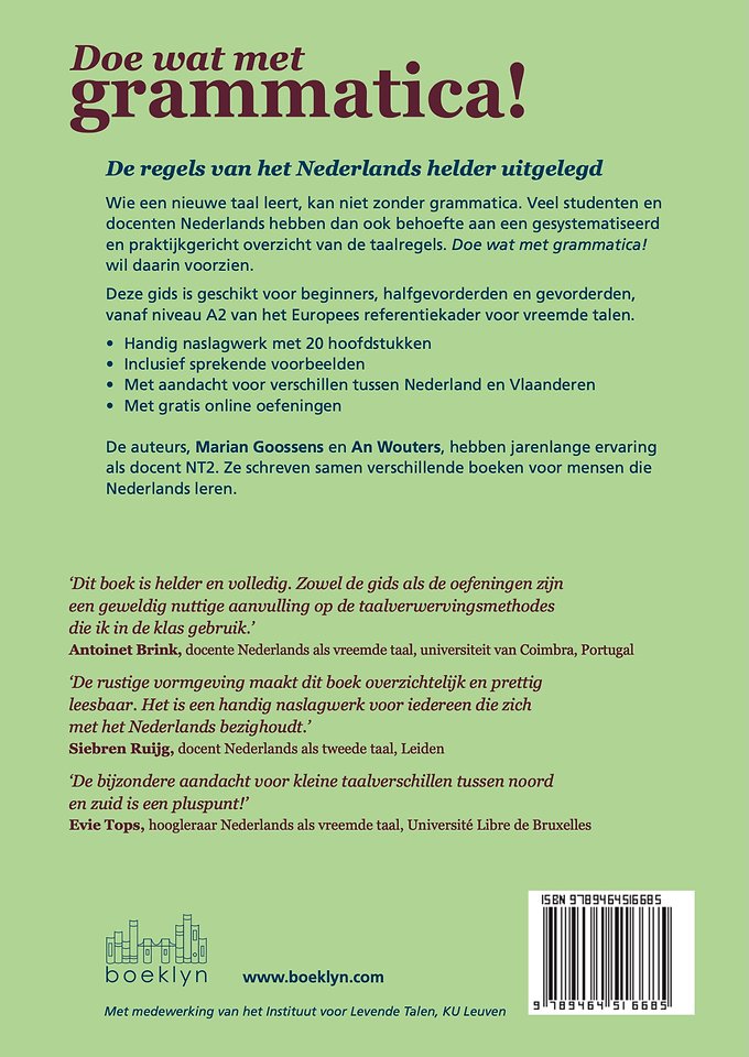 Doe wat met grammatica!