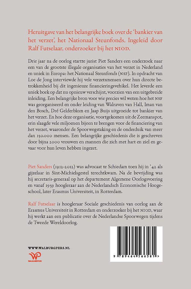 Het Nationaal Steunfonds en de financiering van het verzet 1941-1945