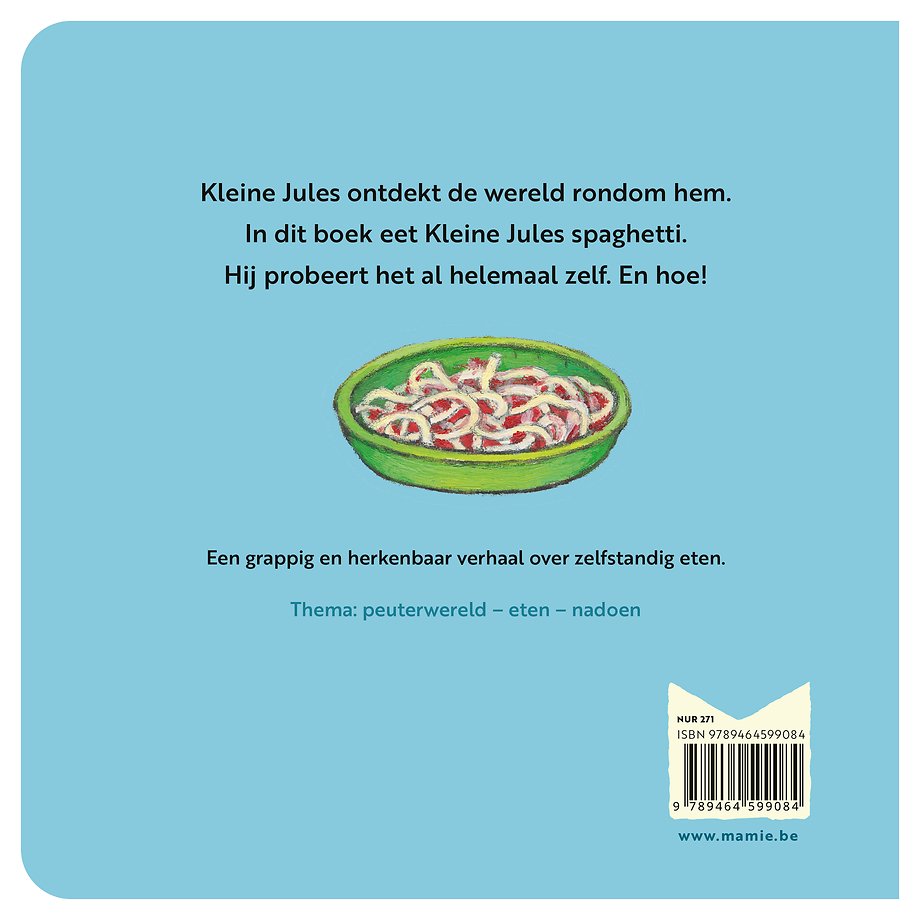 Kleine Jules eet spaghetti