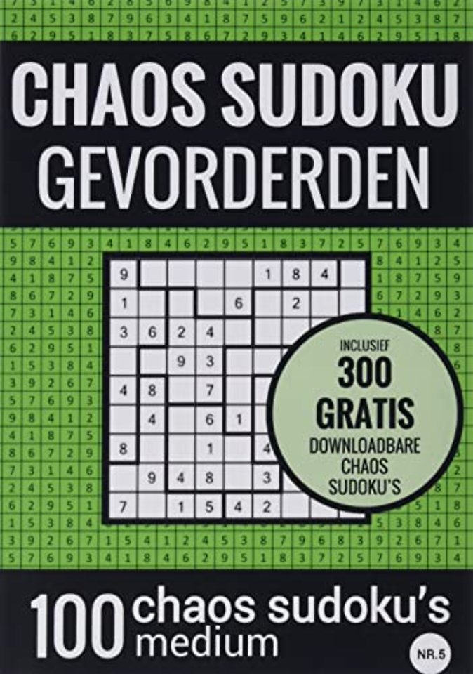 Sudoku Medium: CHAOS SUDOKU - nr. 5 - Puzzelboek met 100 Medium Puzzels voor Volwassenen en Ouderen