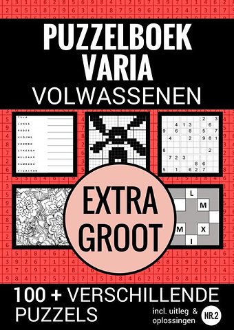 Boek Cadeau - Puzzelboek Varia Extra Groot - NR. 2 - voor Ouderen, Slechtzienden, Senioren, Opa en Oma