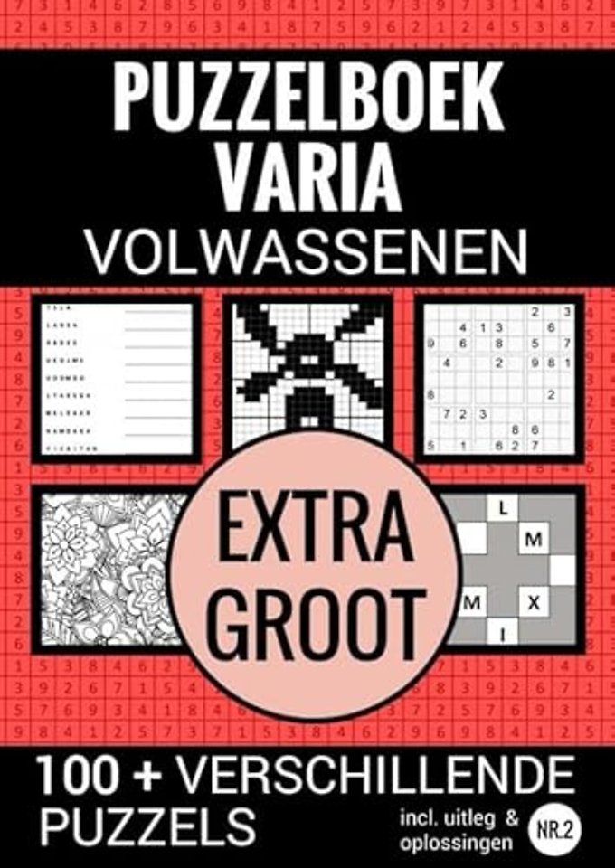 Boek Cadeau - Puzzelboek Varia Extra Groot - NR. 2 - voor Ouderen, Slechtzienden, Senioren, Opa en Oma